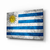 Flag of Uruguay Glass Wall Art.